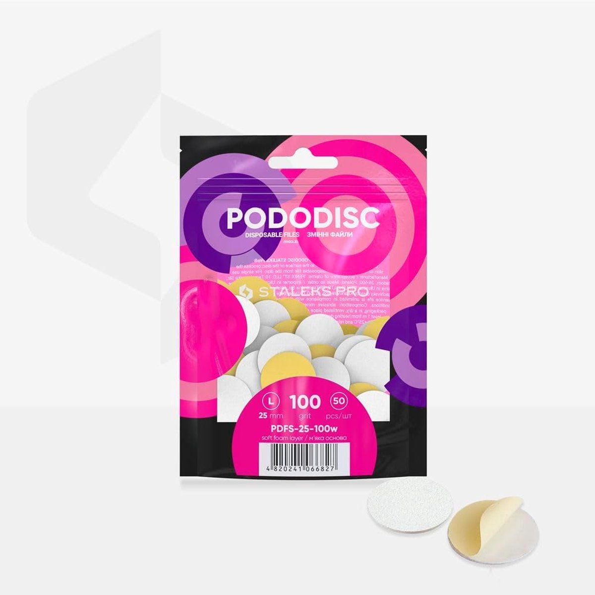 Nagelvijl Pads - Pedicure Schijven - Huid Verwijderen - Zachte Schuimlaag - 25 mm Diameter - Wit