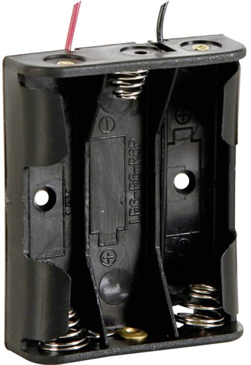 Batterijhouder - AA Houder - Apparaten Voeden - Voor 3 Batterijen - 5.8 x 4.8 cm