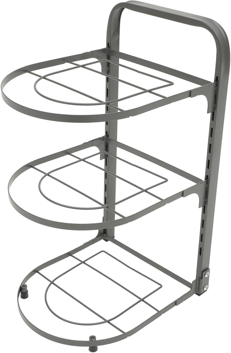 Pannen Organizer - Keukenrek - Kast Opbergen - Opvouwbaar Ontwerp - 40.5cm - Grijs