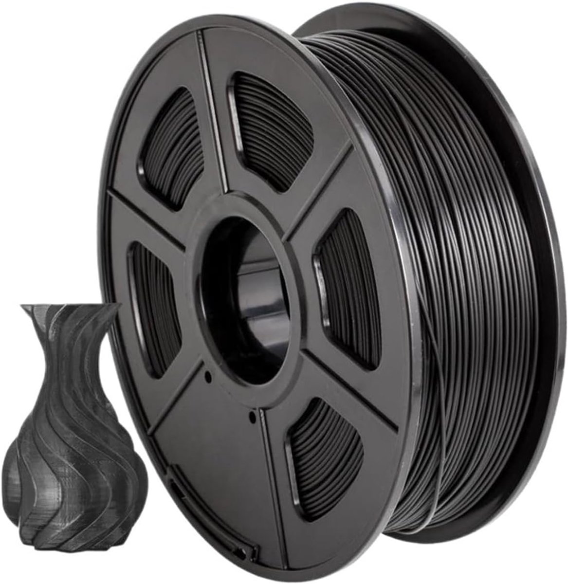 3D Printer Filament - PETG Materiaal - Objecten Printen - Hoge Transparantie Glans - 1.75 mm ± 0.02 - Zwart
