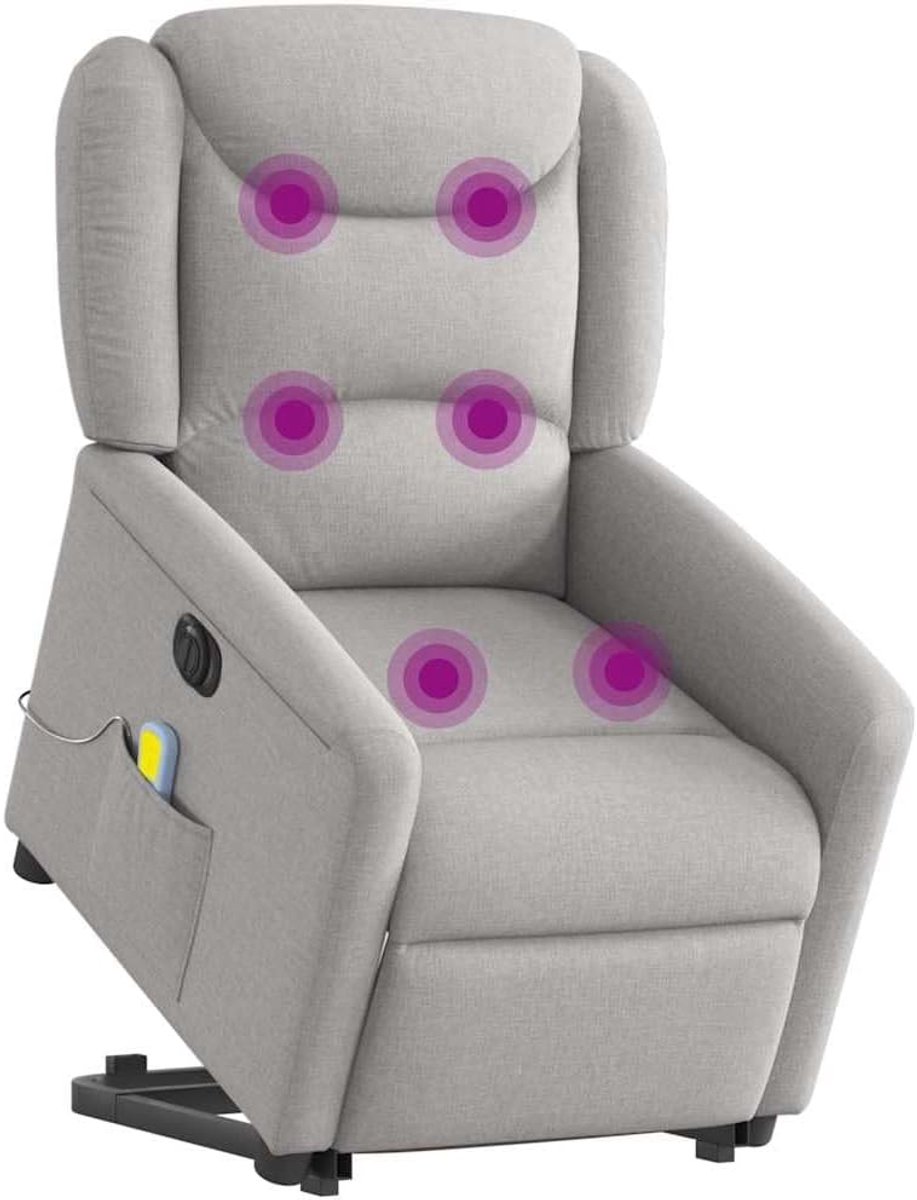 Sta-op Stoel - Comfortstoel Relaxfauteuil - Ontspannen Zitten - Elektrisch Verstelbaar - 78x100cm - Wolkengrijs
