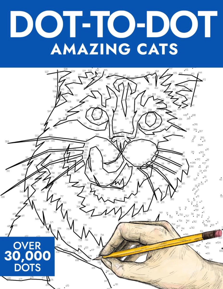 Katten Puzzelboek - Stippen Tekenen - Ontspanning Thuis - Meer Dan 30.000 Stippen - 21.59 x 27.94 cm
