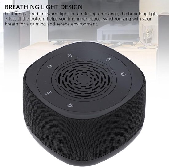 Geluidmachine - Rustgevende geluiden - Slaap ontspanning - 14 geluiden Bluetooth - 1000 mAh batterij - Zwart — afbeelding 3