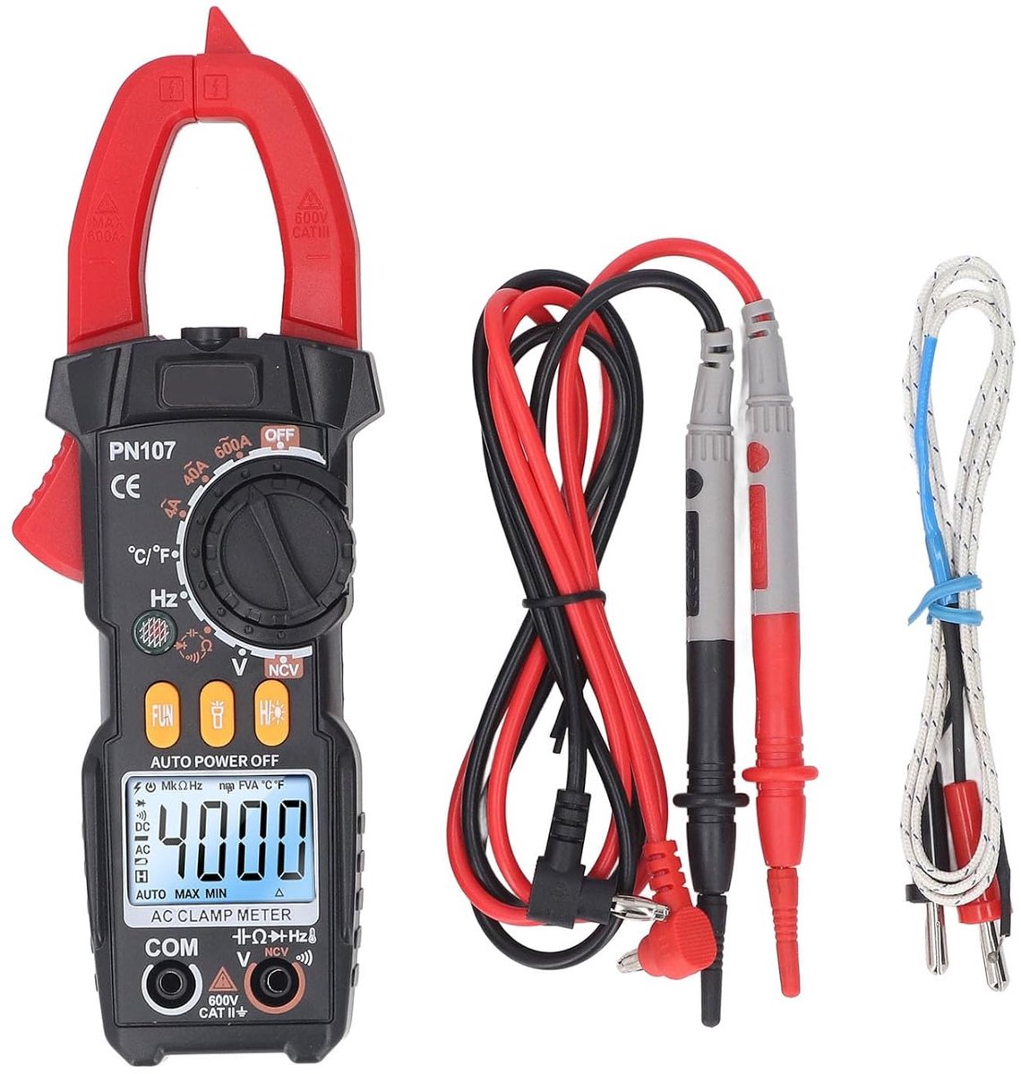 Digitale Stroomtang - Amp Spanningstester - Elektrisch Meten - 6000 Tellingen LCD - 25mm Klembereik - Zwart