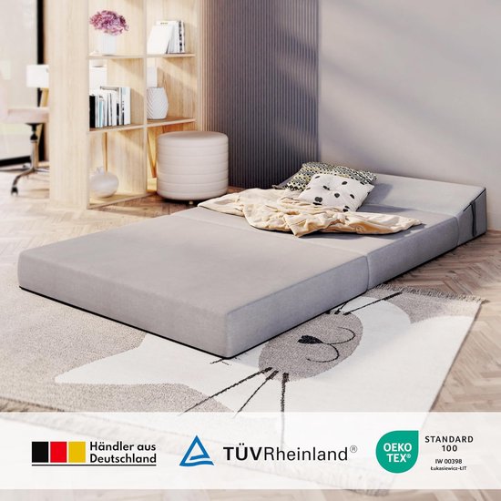 Vouwmatras - Gastenmatras - Flexibel slapen - Koudschuim - 120 x 200 cm - Donkergroen — afbeelding 2
