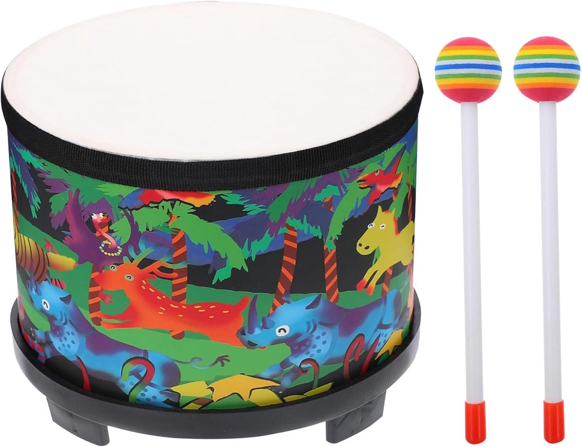 Peuter Trommel - Kinder Instrument - Muziek Leren - Veilig Hout - 20 Cm