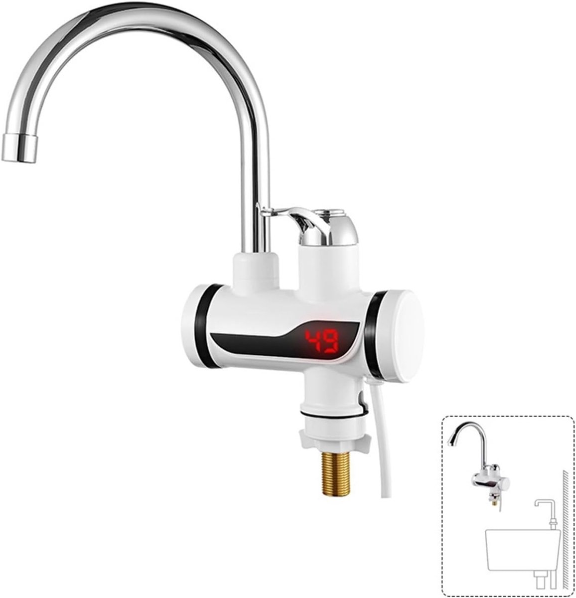 Elektrische Boiler Kraan - Direct Warm Water - Keuken Verwarming - Temperatuur Weergave - 1500 Gram