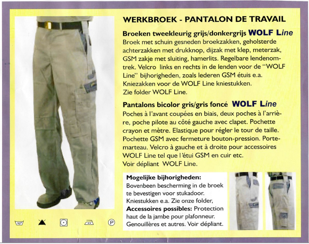 Werkbroek BICOLOR grijs maat 50