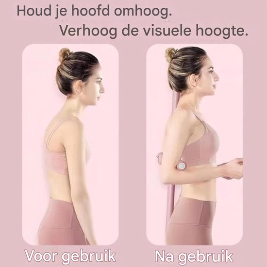 Houdingscorrectie Stok - Rug Schouder Corrector - Yoga Pilates Training - Telescopisch Verstelbaar - 76 cm Lengte - Beige — afbeelding 5