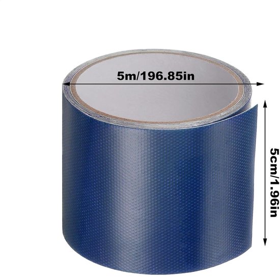 Reparatietape Tent - Luifel Tape - Buiten Reparatie - Waterdicht Nylon - 5x500cm - Blauw — afbeelding 2