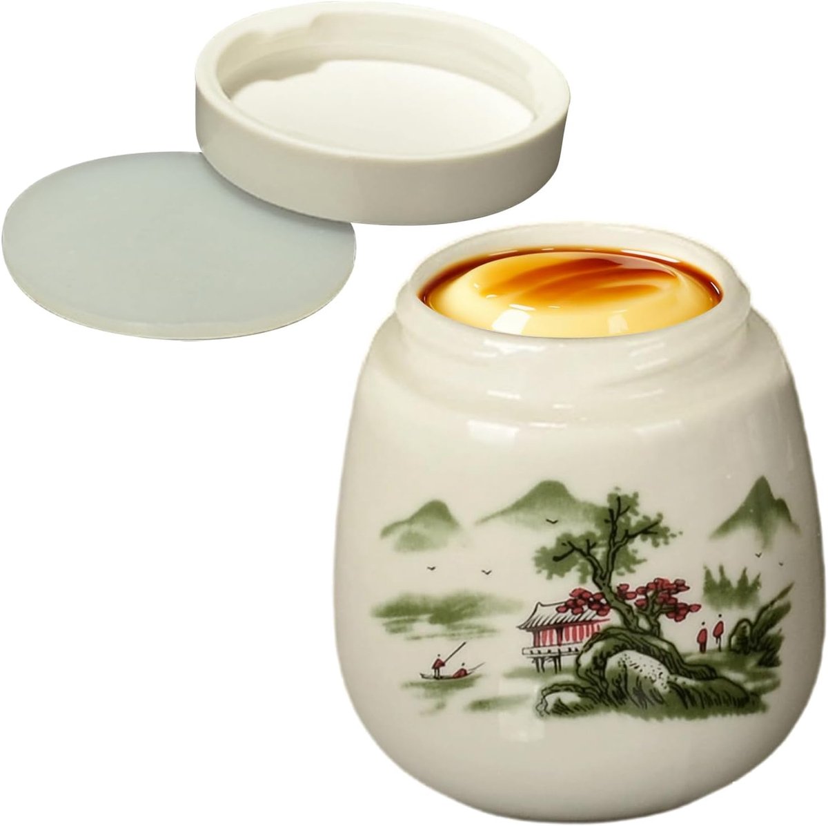 Eierdopje met deksel - Keukenaccessoire - Ontbijt serveren - Retro keramiek design - 220 ml inhoud - Eierschaal