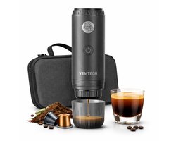 Yemtech® Draagbare Elektrische Espressomachine - Draagbare Espresso machine - Ruim 100 ml - Mini Reis Espressomachine - Mini Koffiemachine – Oplaadbaar 7800mAh – Voor Camping, Auto & Reizen