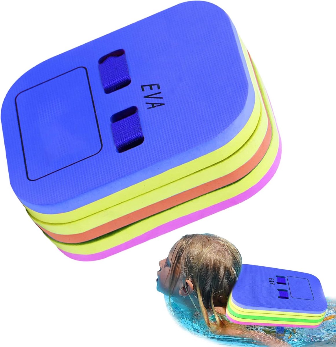 Zwemdrijvers Kinderen - Zwemhulp Vlotter - Leren Zwemmen - Verstelbare Lagen - 27.5 x 20.5 cm - Blauw