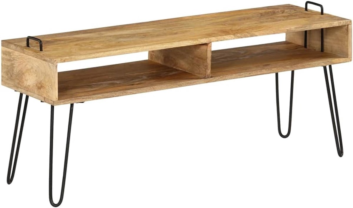 Tv-meubel Dressoir - Lowboard Entertainmentkast - Woonkamer Meubel - Massief Mangohout Frame - 110x35x45 cm
