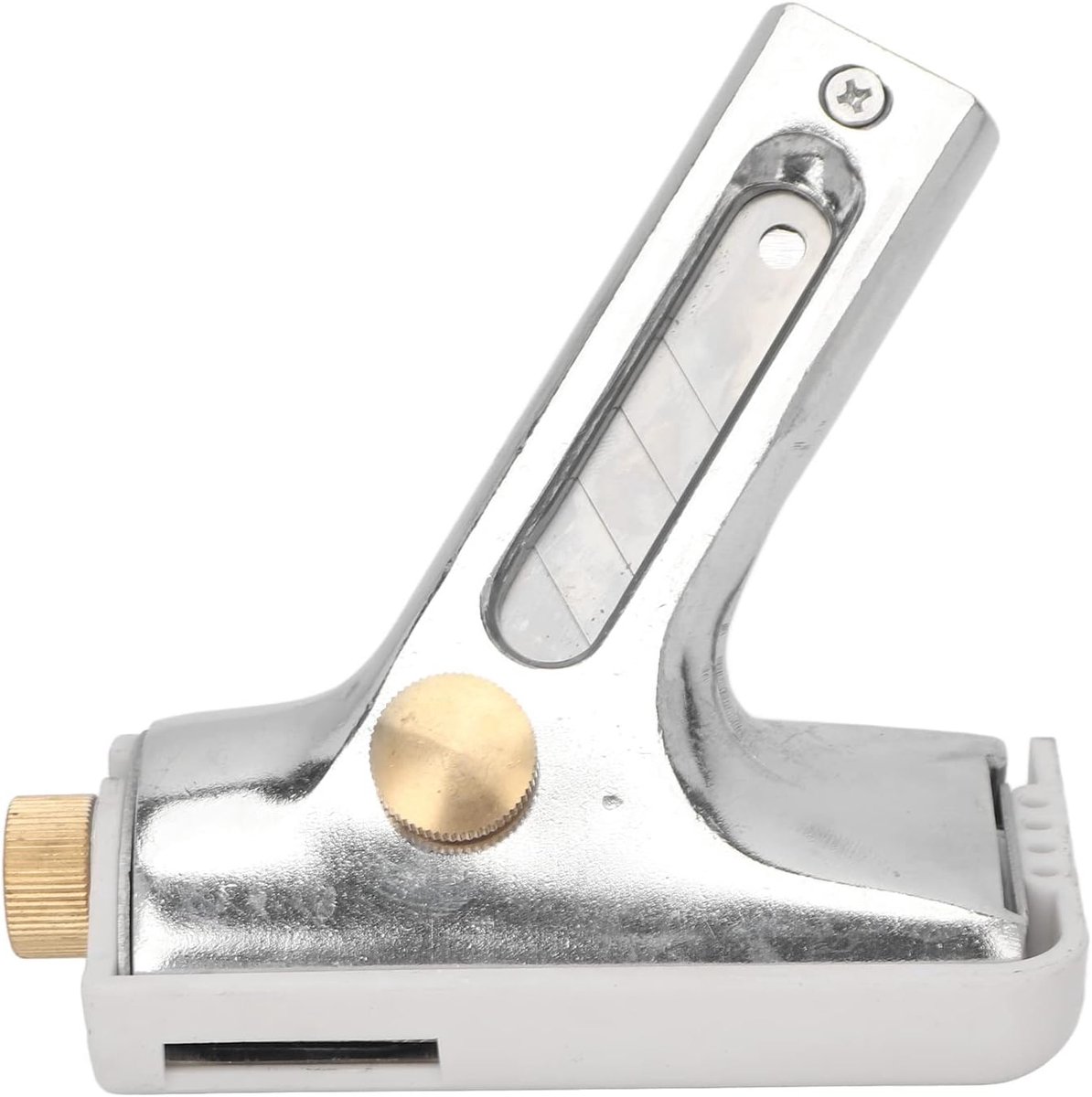 Hoeksnijder Vloer - Duwmes PVC - Muurafwerking Snijden - Verstelbare Diepte Hoogte - 12 cm - Grijs