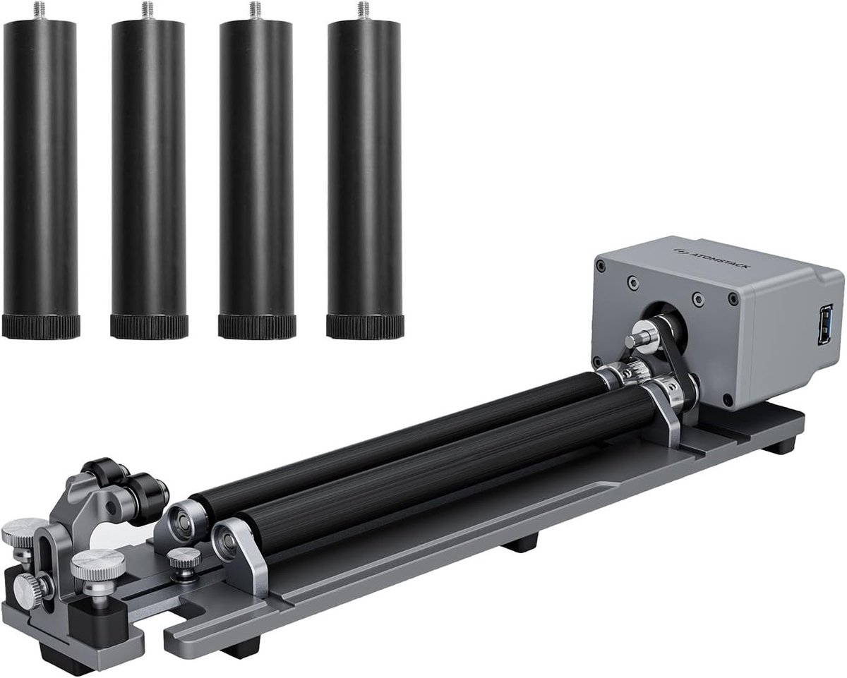 Laser Rotatie Apparaat - Cilinder Roller - Graveren Vormen - Universele Compatibiliteit - 36 cm Pakket