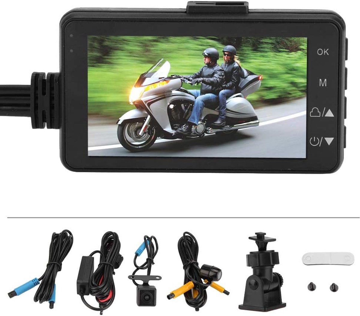 Motorfiets Dashcam - HD Videorecorder - Veilig Rijden - 120° Ultragroothoek - 3 inch LCD - Zwart