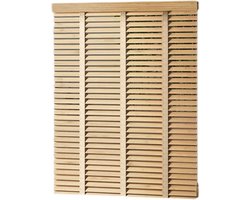 Houten Jaloezieën - Horizontale Raambekleding - Privacy en Zonwering - Natuurlijk Massief Hout - 50x130cm - Bruin
