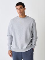 Next - Heren - Zwaar katoenen sweatshirt met ronde hals en normale pasvorm - Grijs