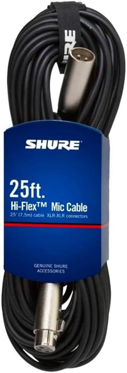 Microfoon Kabel - Audio Kabel - Muziek Opnemen - Hi-Flex Ontwerp - 25 Voet - Zwart