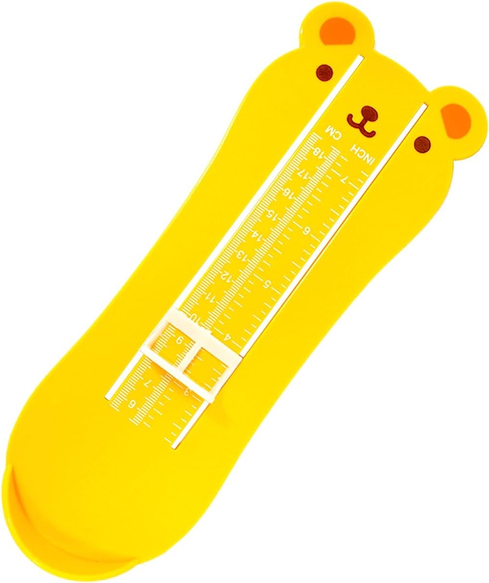 Kind Voetmeter - Schoenmaat Meetinstrument - Kinderen Meten - Leuk Cartoon Design - 24 cm Lengte - Geel