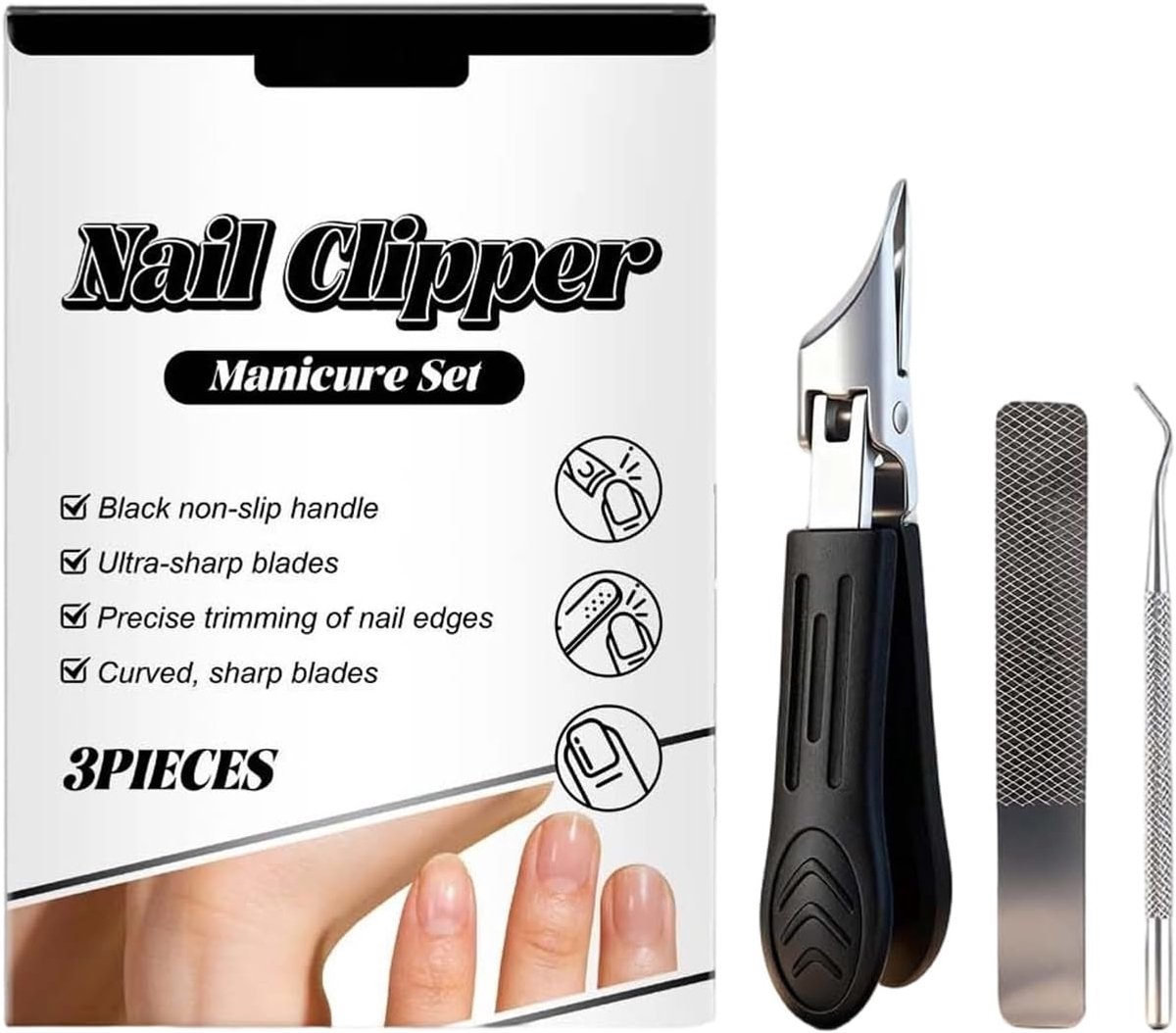 Nagelknipper Hoek - Gereedschap Set - Manicure Pedicure - Brede Opening - 119 x 9 x 2 cm
