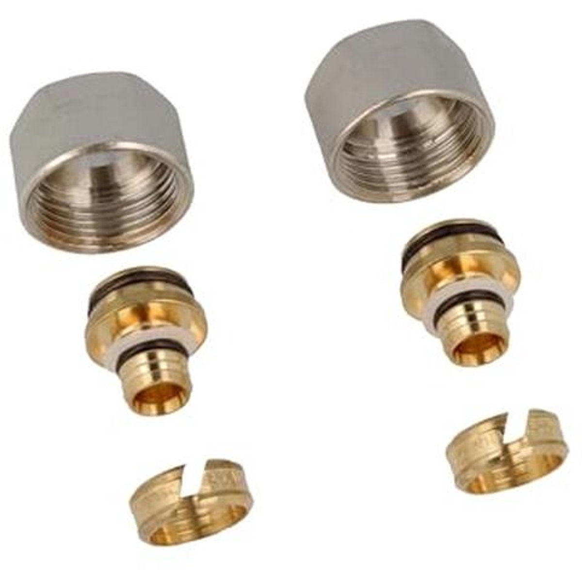 Klemschroefverbinding voor kunststof en aluminium composietbuis Ø 17 x 2,0 mm - set van 2