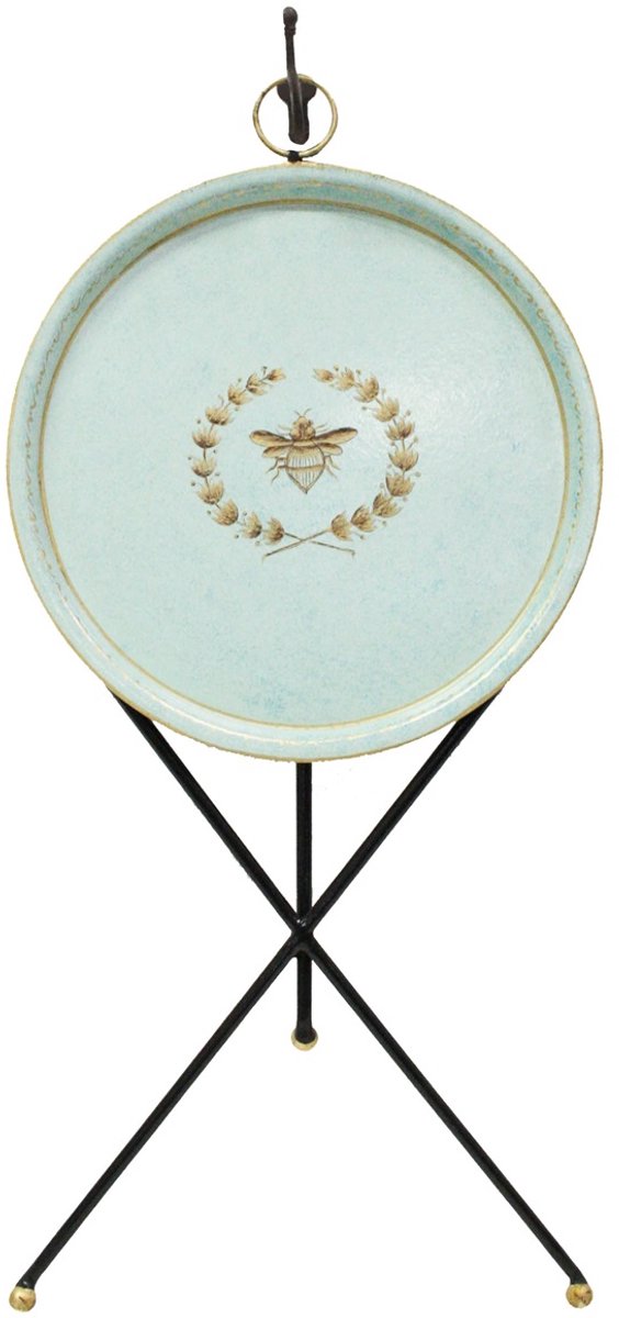 Driepoot tafel rond Bij turquoise