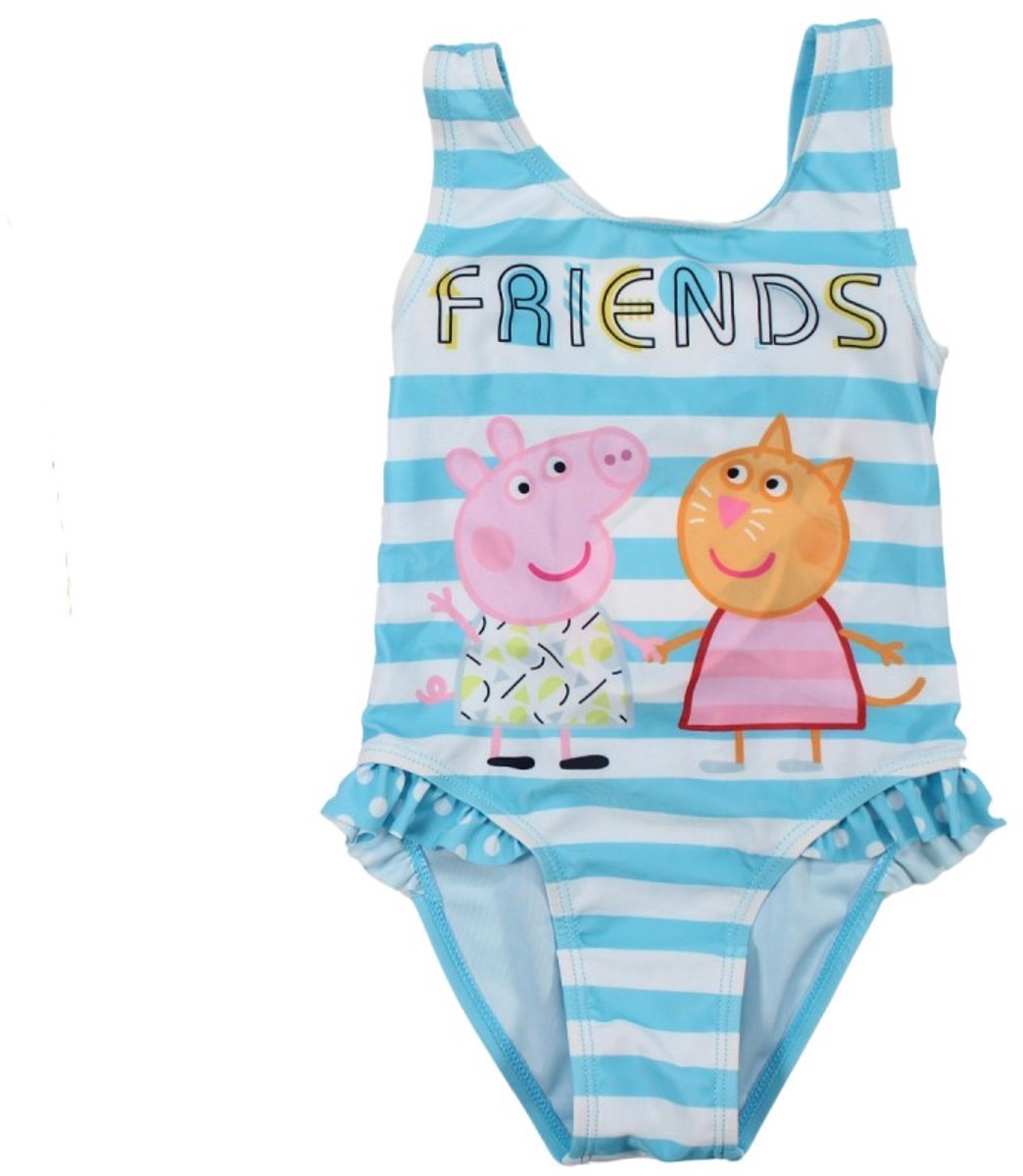 Peppa Pig badpak - blauw - Peppa Friends zwempak - maat 92/98