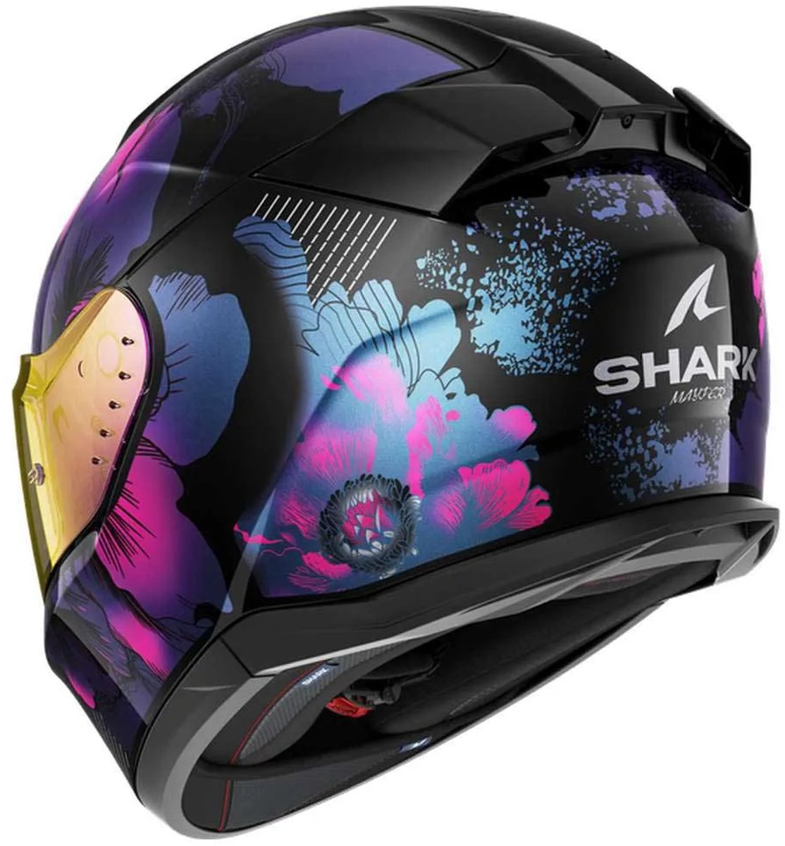 SHARK D-SKWAL 3 MAYFER Black Violet Glitter - Maat XS - Integraal helm - Scooter helm - Motorhelm - Zwart - Scooterhelmen mannen en vrouwen. – foto 2