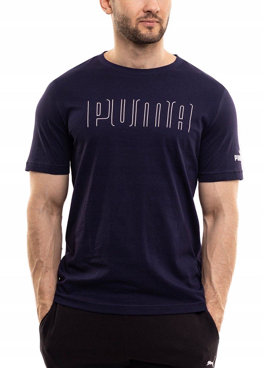 PUMA T-shirt voor heren Sportshirt Katoenen T-shirt Korte mouwen Blauw