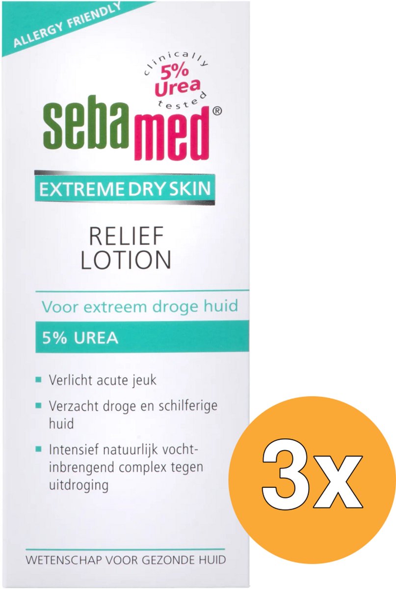 3x Sebamed Extreme dry urea relief lotion 5% (200 ml)