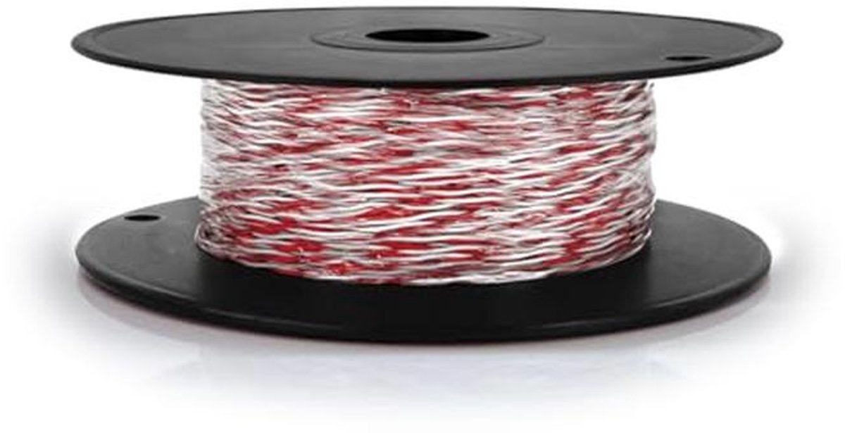 Telefoonkabel met 2 Draden - 100 Meter Rood/Wit