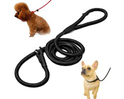 Sliplijn met Stop voor Honden – Nylon Trainingslijn 130 cm – Extra Sterk – Zwart