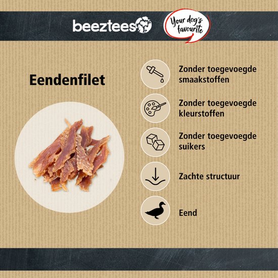Illustratie van eendenfilet, zonder toegevoegde smaak-, kleurstoffen of suikers, zachte textuur, van eend.