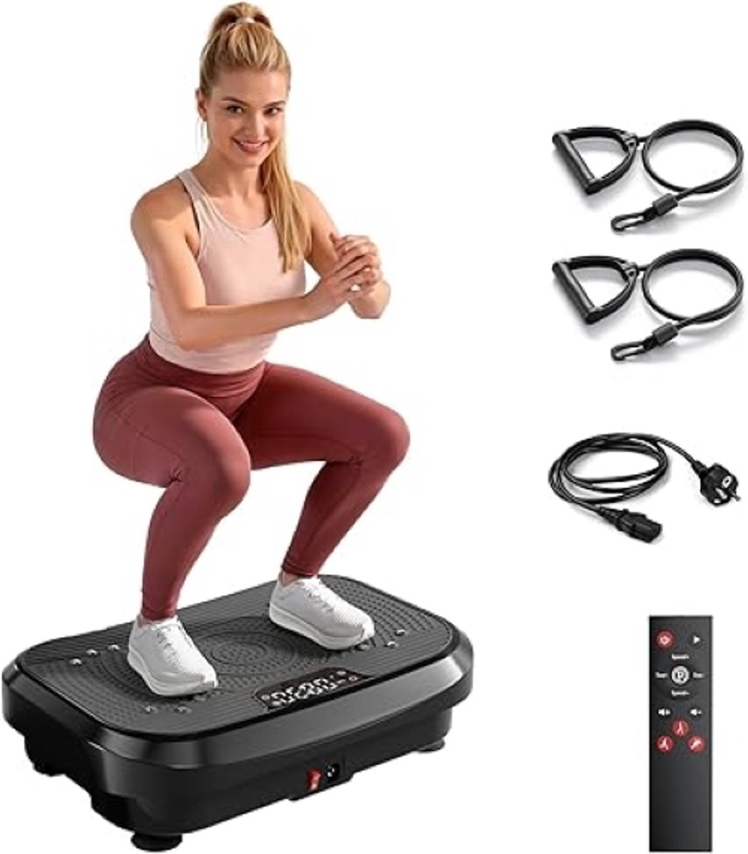 Verte Trilplaat Fitness - Vibration Plate - 120 Snelheidsniveaus - Trilplaat Voor Benen Bloedsomloop - 150 kg gewichtscapaciteit - Full-Body Workout Vibratieplaat