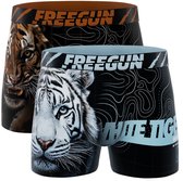 Freegun jongens boxershorts - microvezel - 2-pack - maat 152/164 - Wild foto witte tijger/tijger