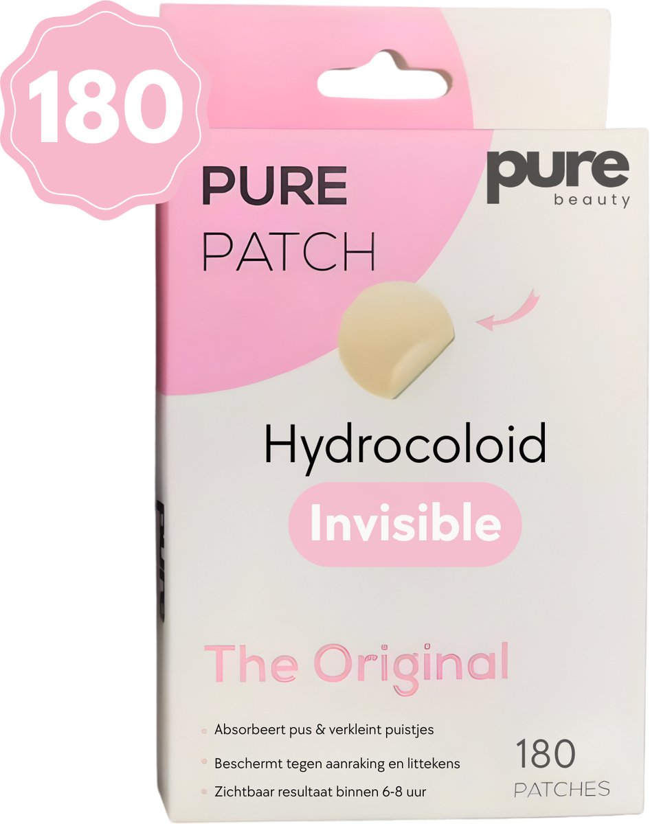 Purebeauty Pure Patch - Pimple Patch - Snel Resultaat - 180 Pcs - hydrocolloid - Puisten Verwijderaar - Acne Patches - Anti Mee-Eters
