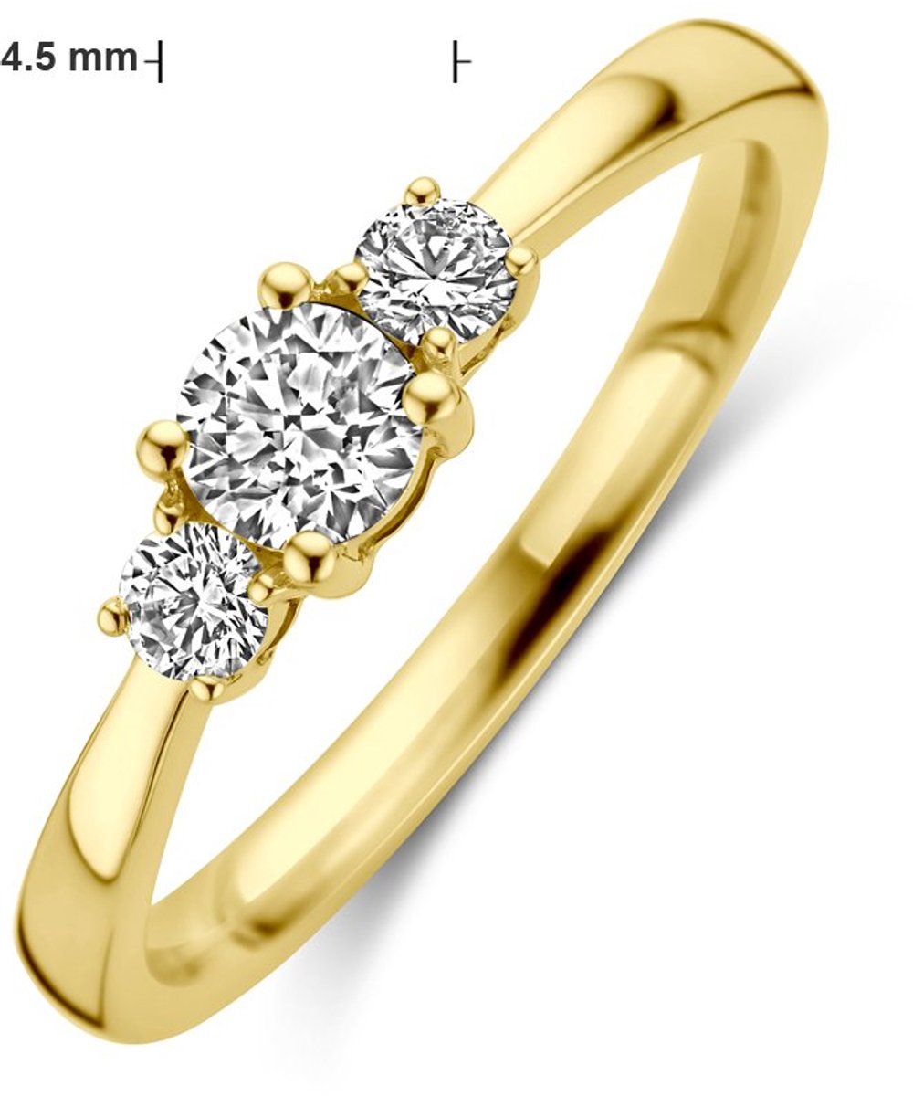 14K Geelgoud Ring Trilogie Diamant 0.46Ct H Si 4030239