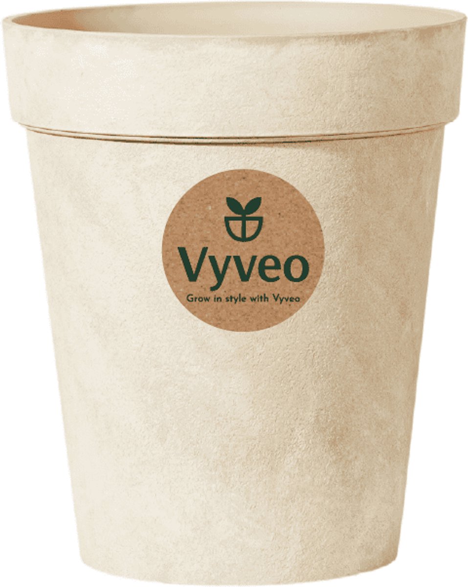Vyveo - Bloempot Heritage - 37x42 - Beige (Retro) - Bloempot voor binnen en buiten - Lichtgewicht - Breukbestendig - Vorstbestendig - UV-bestendig