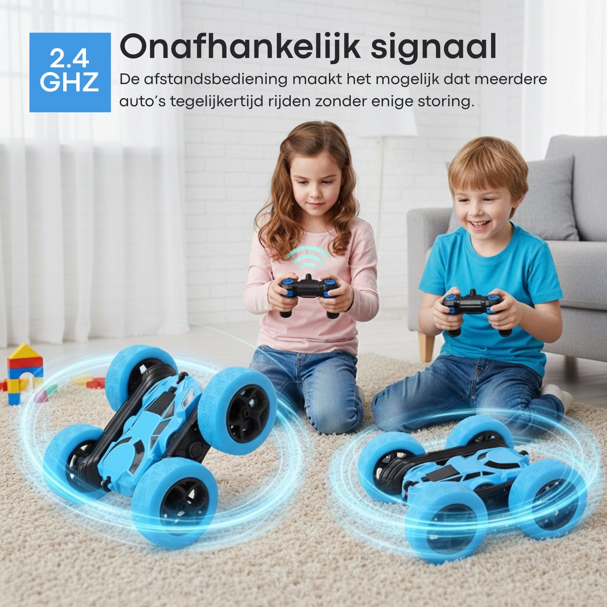 Nexar Bestuurbare Auto voor Jongens - RC Auto - Afstandsbestuurbare Stunt Auto - 360° Flip - LED Verlichting - Speelgoed voor Binnen & Buiten — afbeelding 11