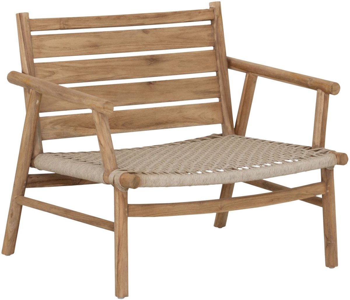 Must Living Ono fauteuil synthetisch touw en teakhout - 77 × 88 × 66 cm Naturel