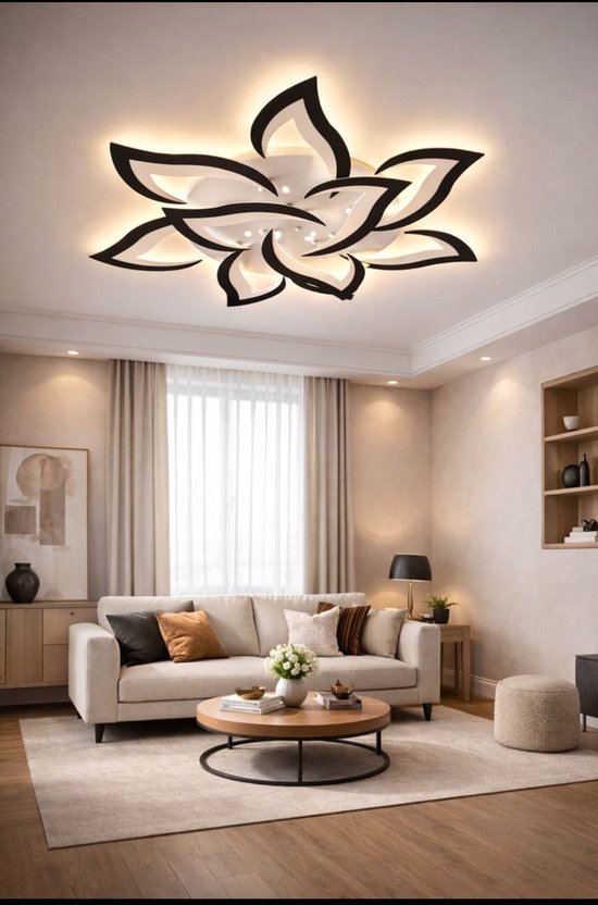 Wabi Sabi plafondlamp Concrete Aura 60 x 47 cm met steeneffect - wit