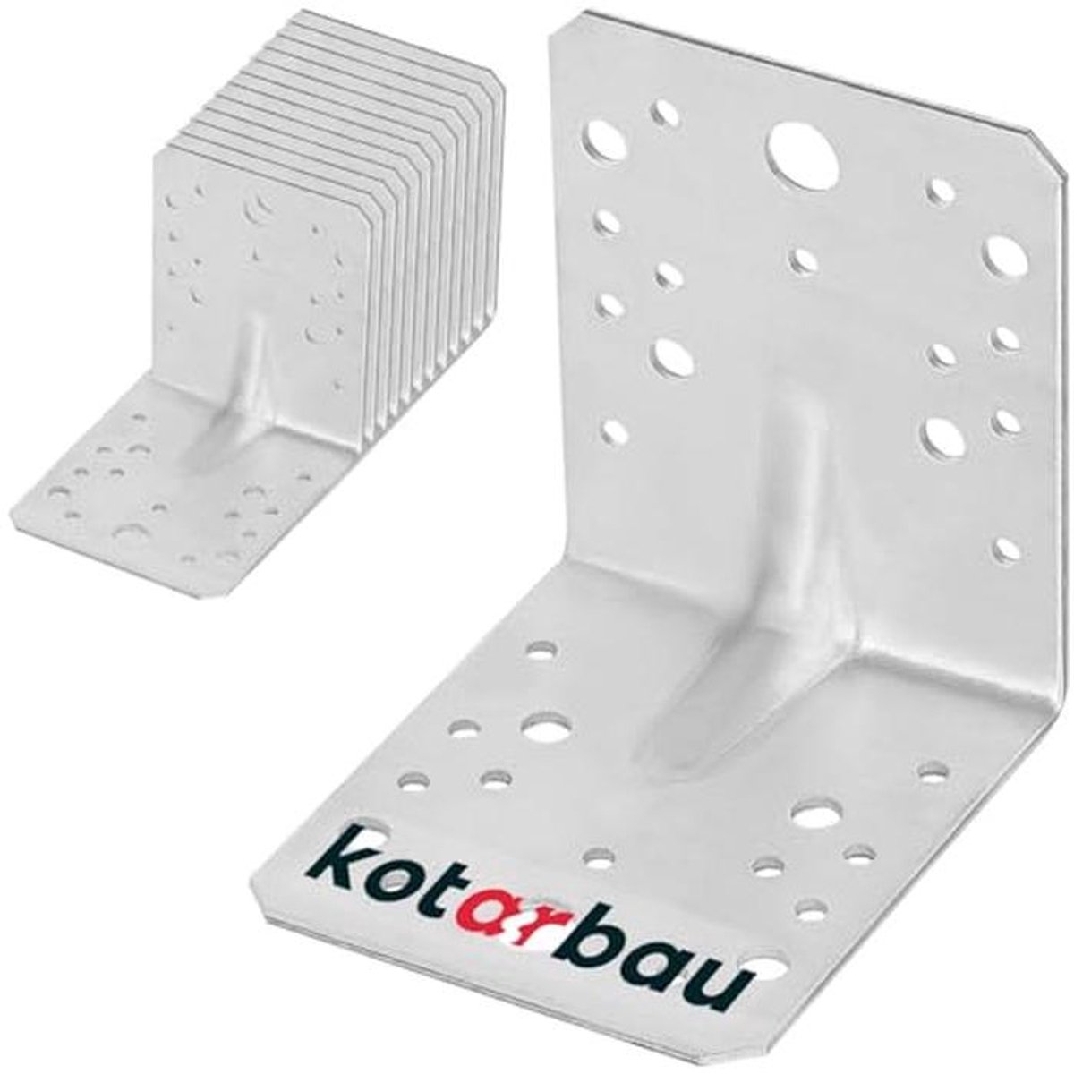 Set van 12 hoekverbinders 105 x 105 x 90 mm voor zware lasten