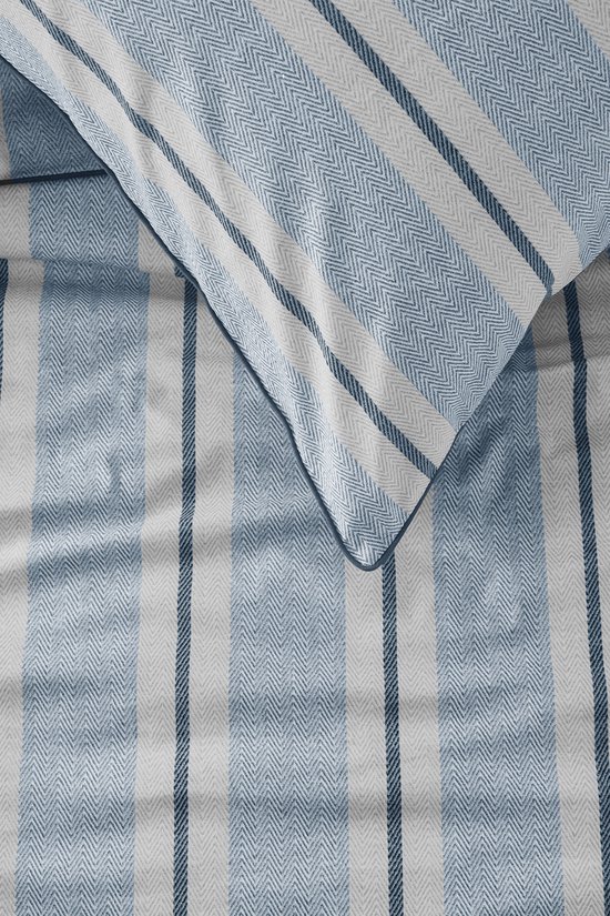 Rivièra Maison Silvan dekbedovertrek - Lits-Jumeaux - 240 x 200/220 cm - Blauw van Riviera Maison — afbeelding 3