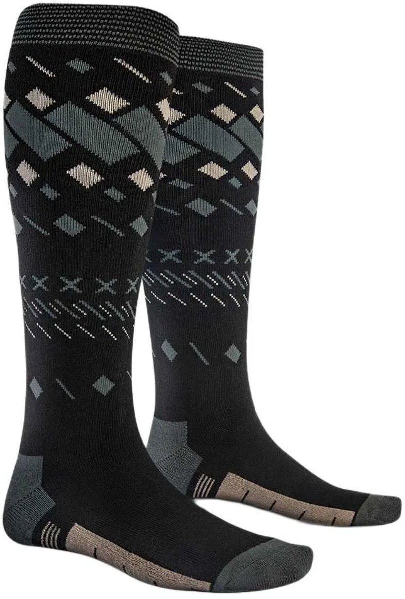 Outdoor Master Cotton Snowboard Lange Sokken 2 Paren Man Vrouw Zwart