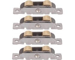 Schuifpui Wielen Accessoires Set - Kogellager Rollen Katrollen Schroeven - Zonwering Luifels - 4-delige Rolmontage