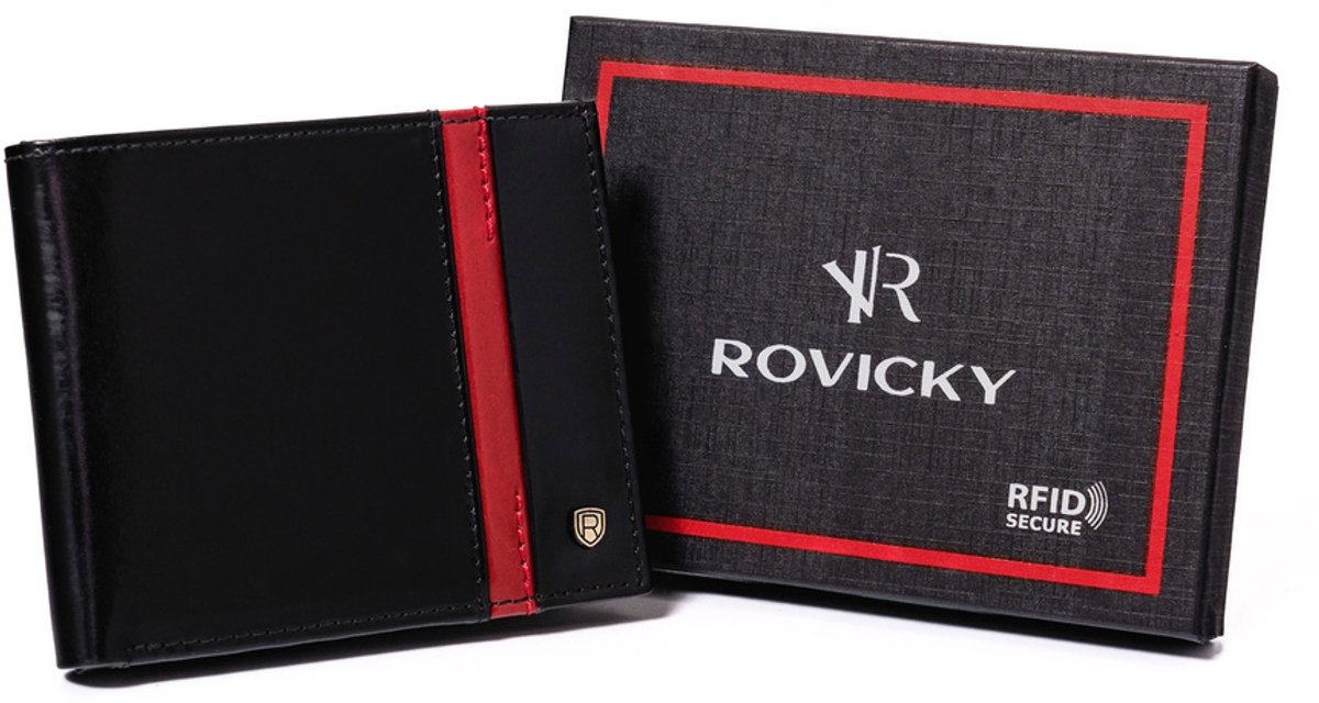 Rovicky - Horizontale Lederen Portemonnee - RFID Bescherming