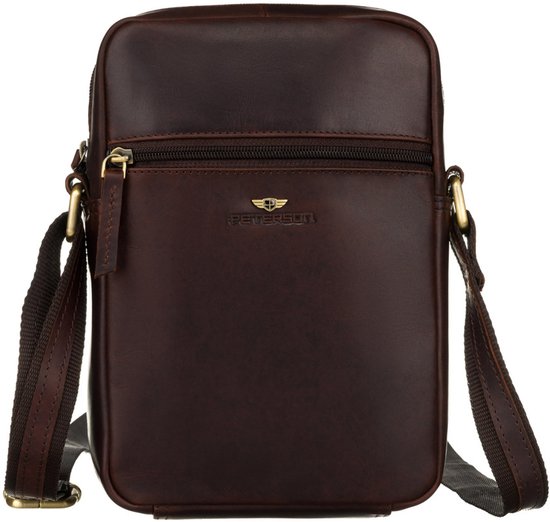 Peterson - Lederen Crossbody Tas - Natuurlijk - Verstelbare Schouderriem - Klassiek Ontwerp — afbeelding 2