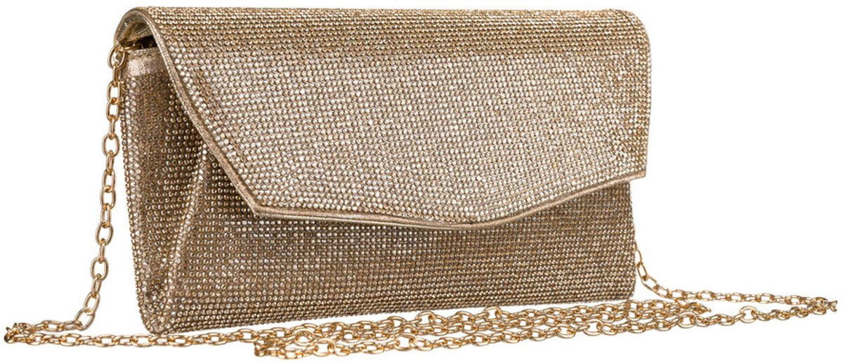 Peterson - Dames Clutch - Strass Steentjes - Afneembare Ketting
